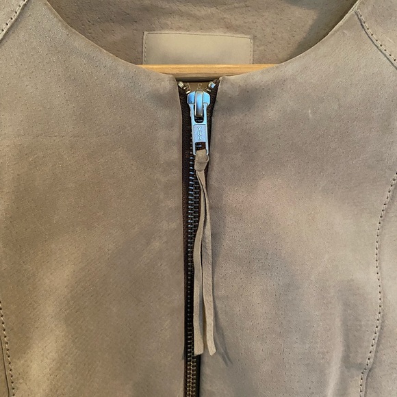 Soia & Kyo Tan/Grey Fringe Suede Jacket Size Small - Picture 5 of 9